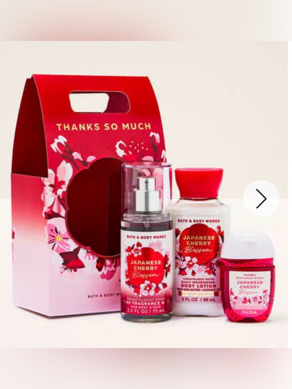 Bath & Body Works Japanese Cherry Blossom Gift Trio - Red/Pink